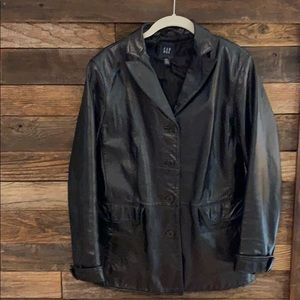 Gap women’s leather jacket; size M